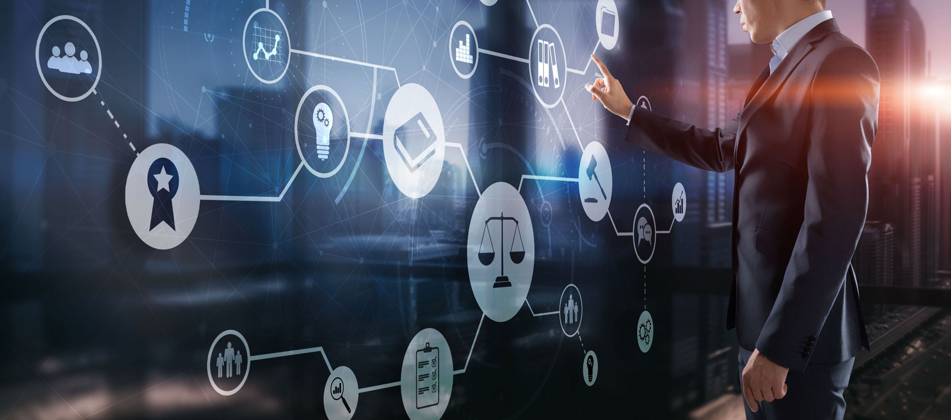 Legal advice business concept on virtual screen.